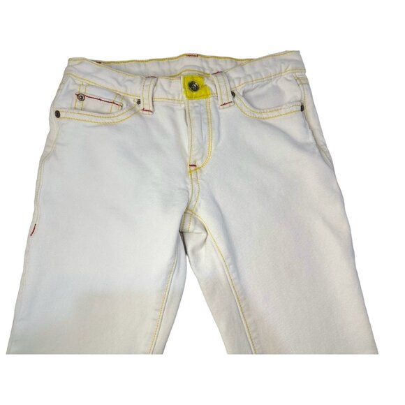 7 For All Mankind Bootcut Flare Jeans Womens 27 Beige Mid rise Western Cowgirl - Picture 12 of 16